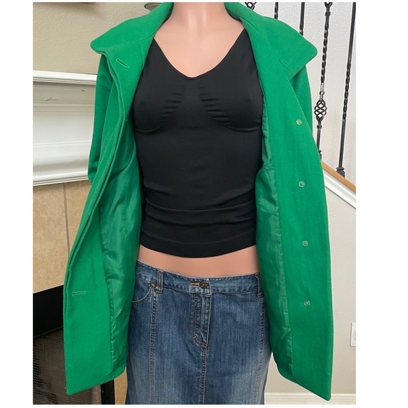 J.Crew Kelly Green Wool Coat Button Up Jacket Size 2 Holiday Gift Classic - Picture 7 of 14